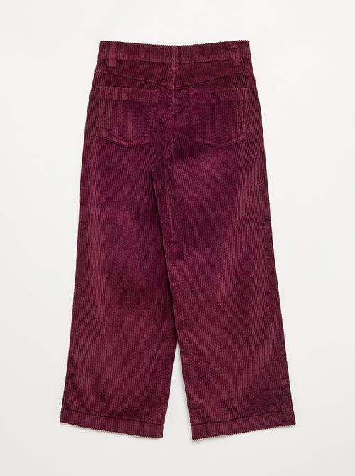 Wide leg-broek van ribfluweel - Kiabi