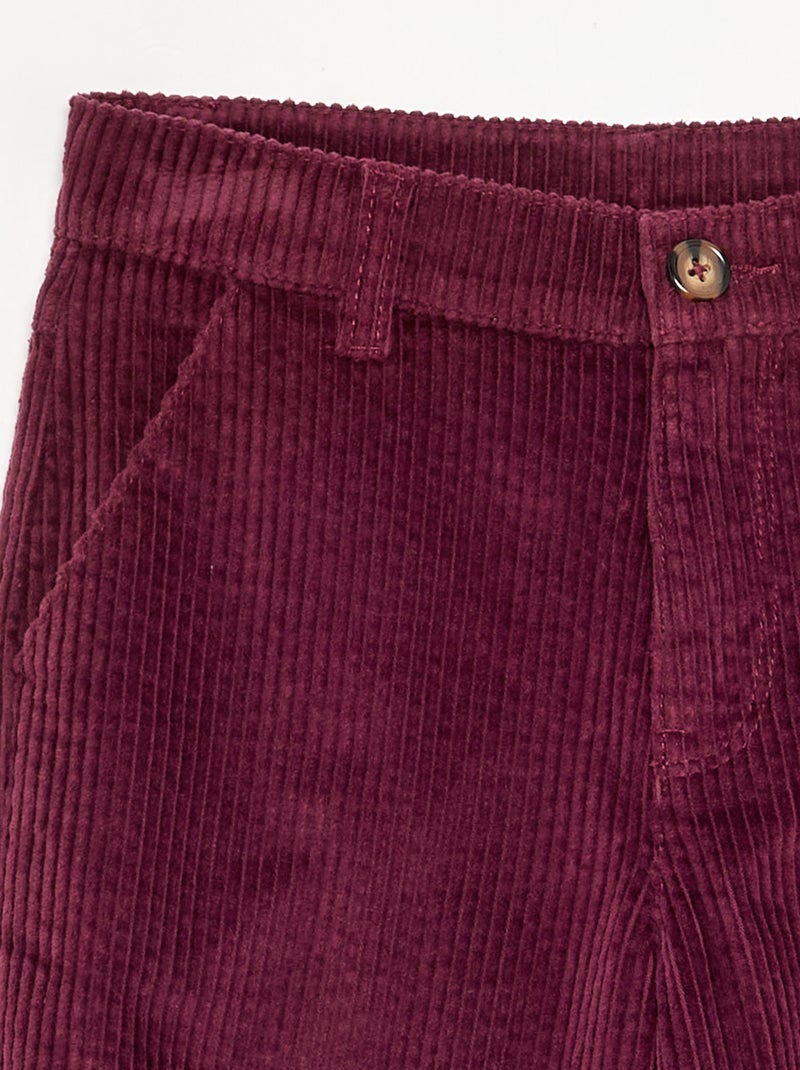 Wide leg-broek van ribfluweel Rose - Kiabi
