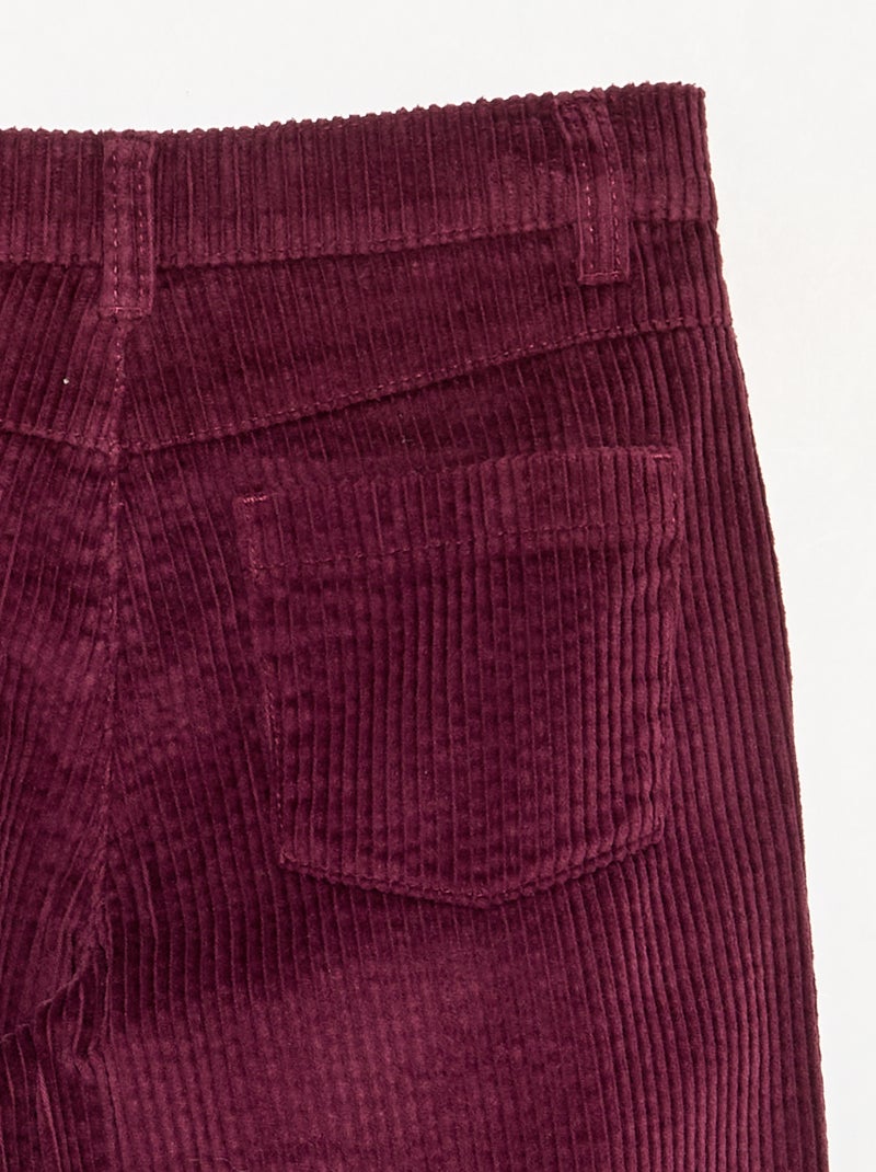 Wide leg-broek van ribfluweel Rose - Kiabi