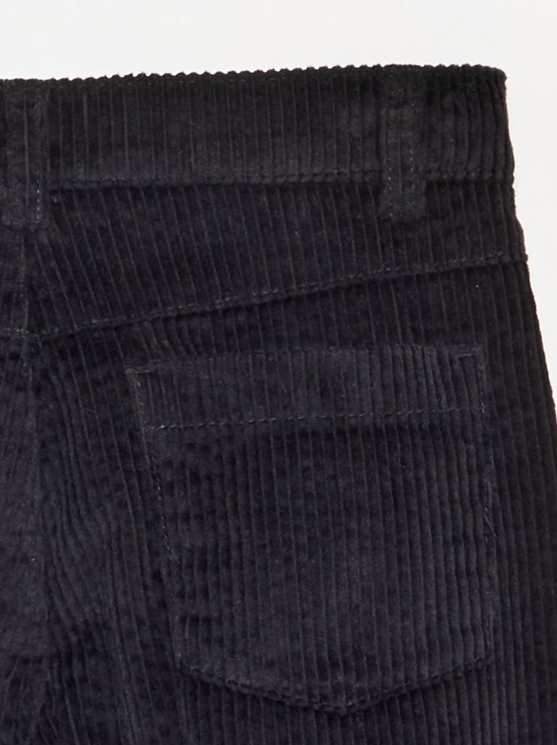 Wide leg-broek van ribfluweel Zwart - Kiabi
