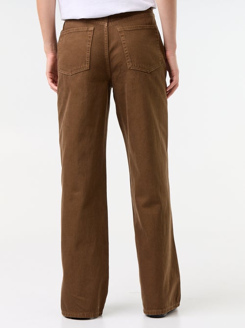Wide leg-broek van twill met hoge taille - Kiabi Wide leg-broek van twill met hoge taille - Kiabi