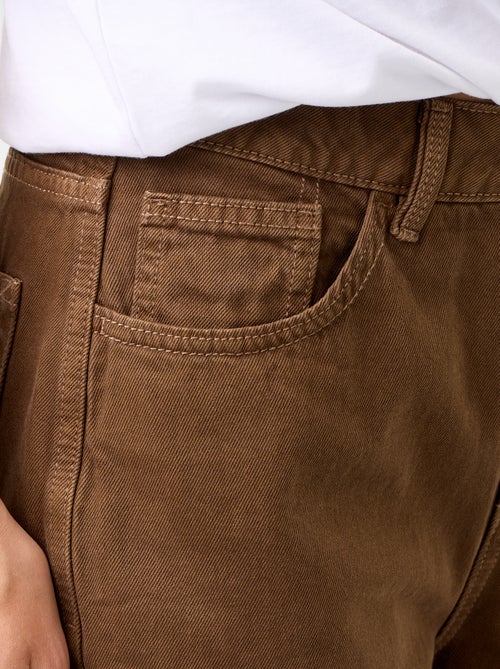 Wide leg-broek van twill met hoge taille - Kiabi Wide leg-broek van twill met hoge taille - Kiabi