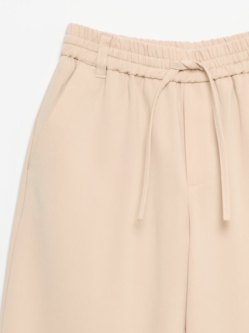 Wide leg broek / wijde pasvorm Biege - Kiabi