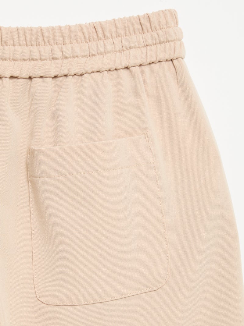 Wide leg broek / wijde pasvorm Biege - Kiabi