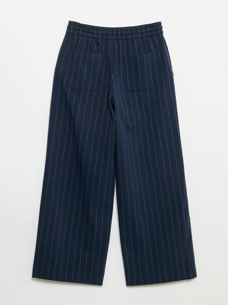 Wide leg broek / wijde pasvorm Blauw - Kiabi