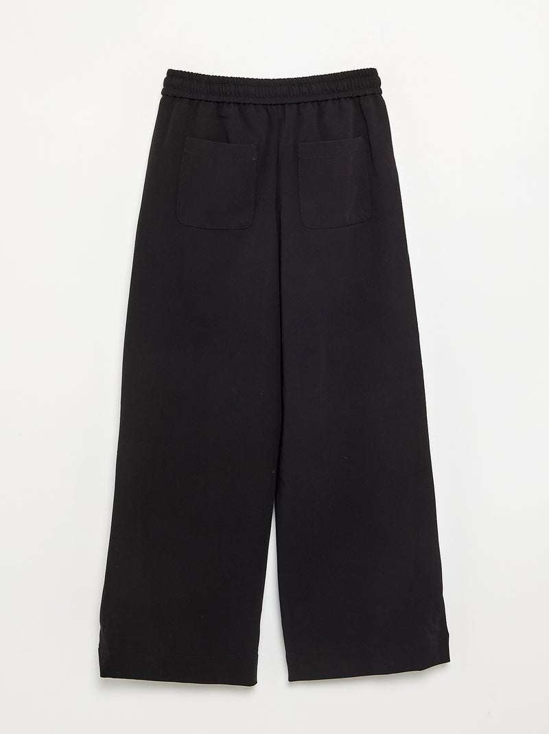 Wide leg broek / wijde pasvorm Zwart - Kiabi