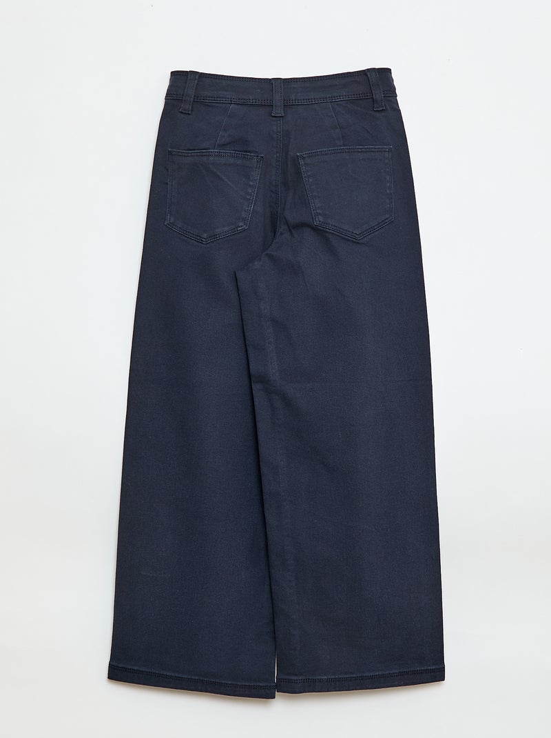 Wide leg broek zonder zakken aan de voorkant Blauw - Kiabi