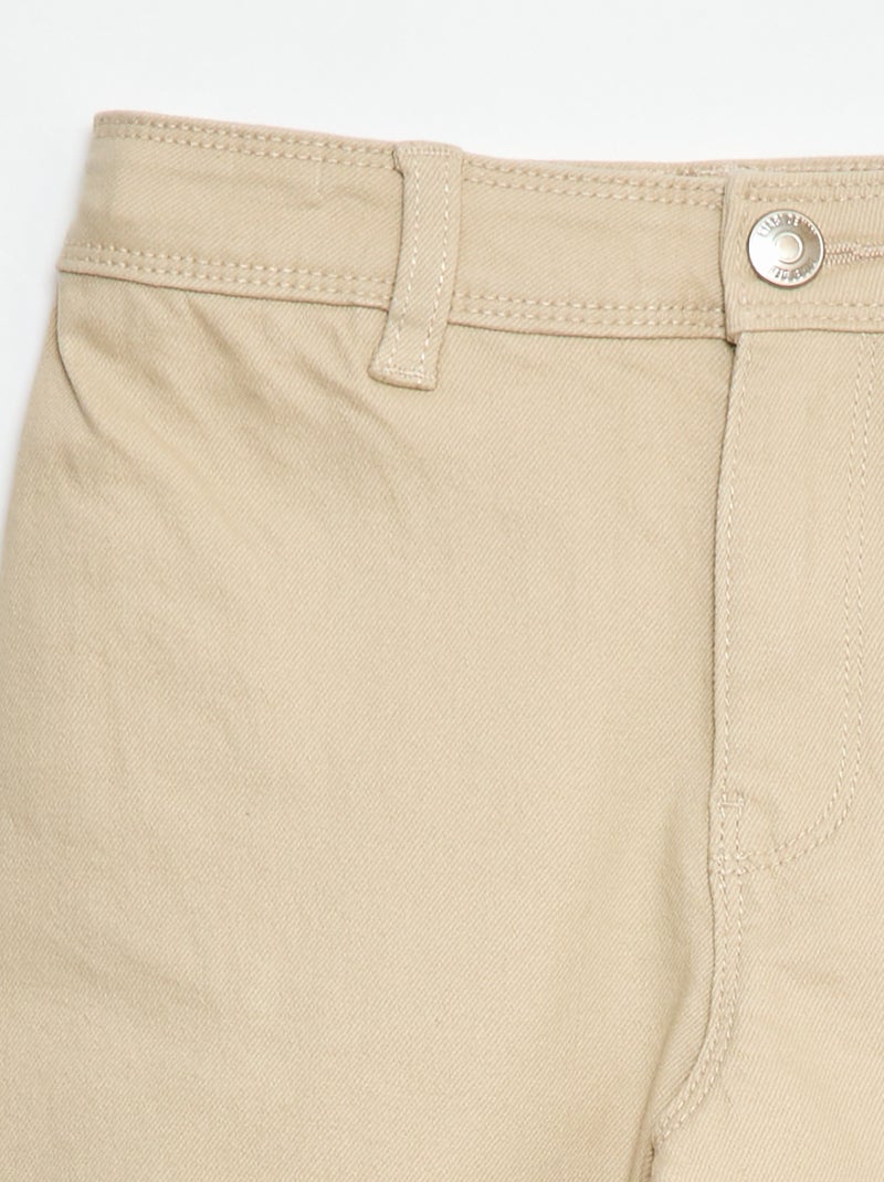 Wide leg broek zonder zakken vooraan Biege - Kiabi