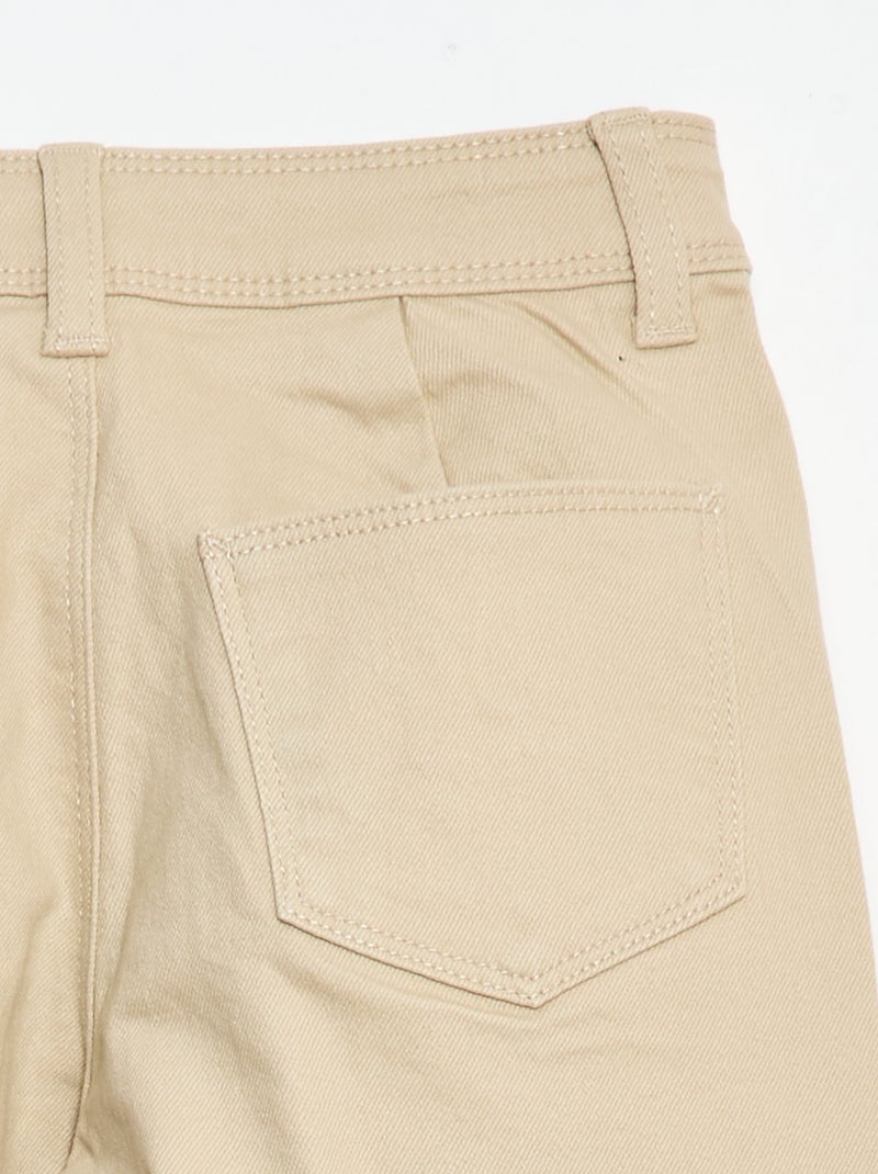 Wide leg broek zonder zakken vooraan Biege - Kiabi