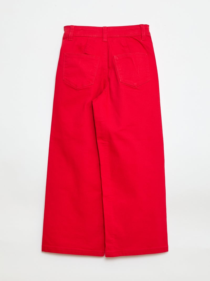 Wide leg broek zonder zakken vooraan Rood - Kiabi
