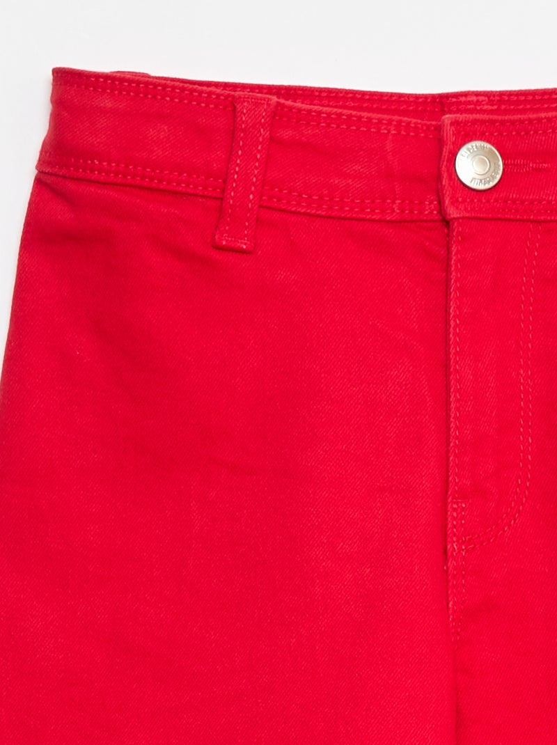 Wide leg broek zonder zakken vooraan Rood - Kiabi