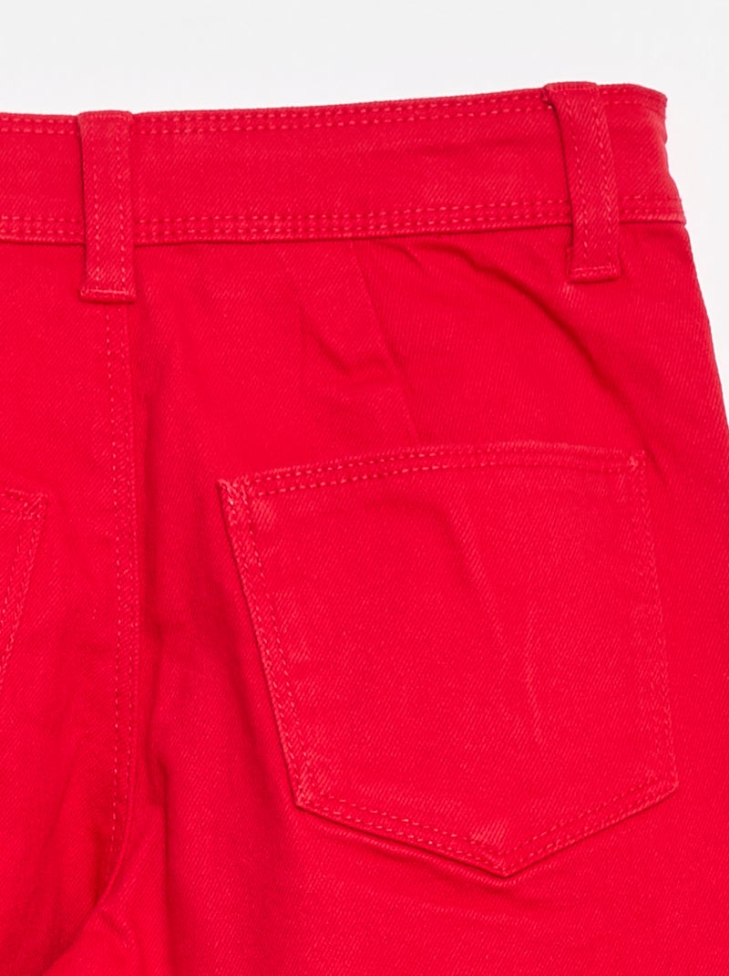 Wide leg broek zonder zakken vooraan Rood - Kiabi