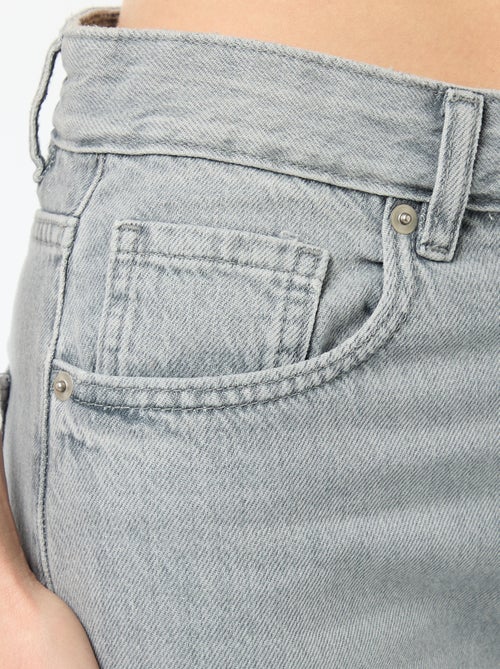 Wide leg denim broek met borduursels - Kiabi