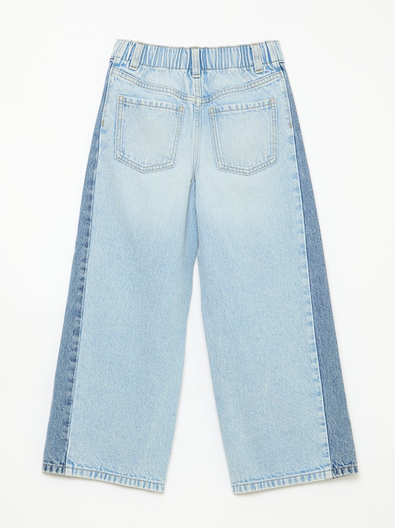 Wide leg fit broek / broek met wijde pijpen in 2 kleuren Blauw - Kiabi
