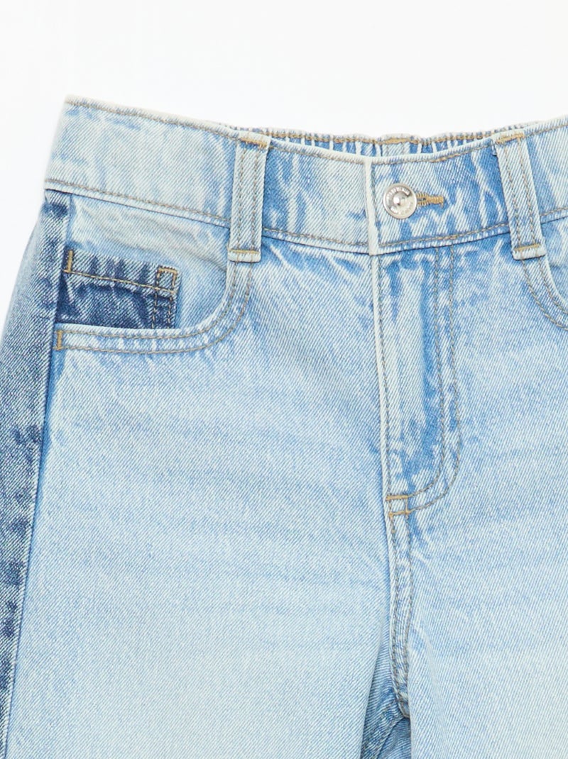 Wide leg fit broek / broek met wijde pijpen in 2 kleuren Blauw - Kiabi