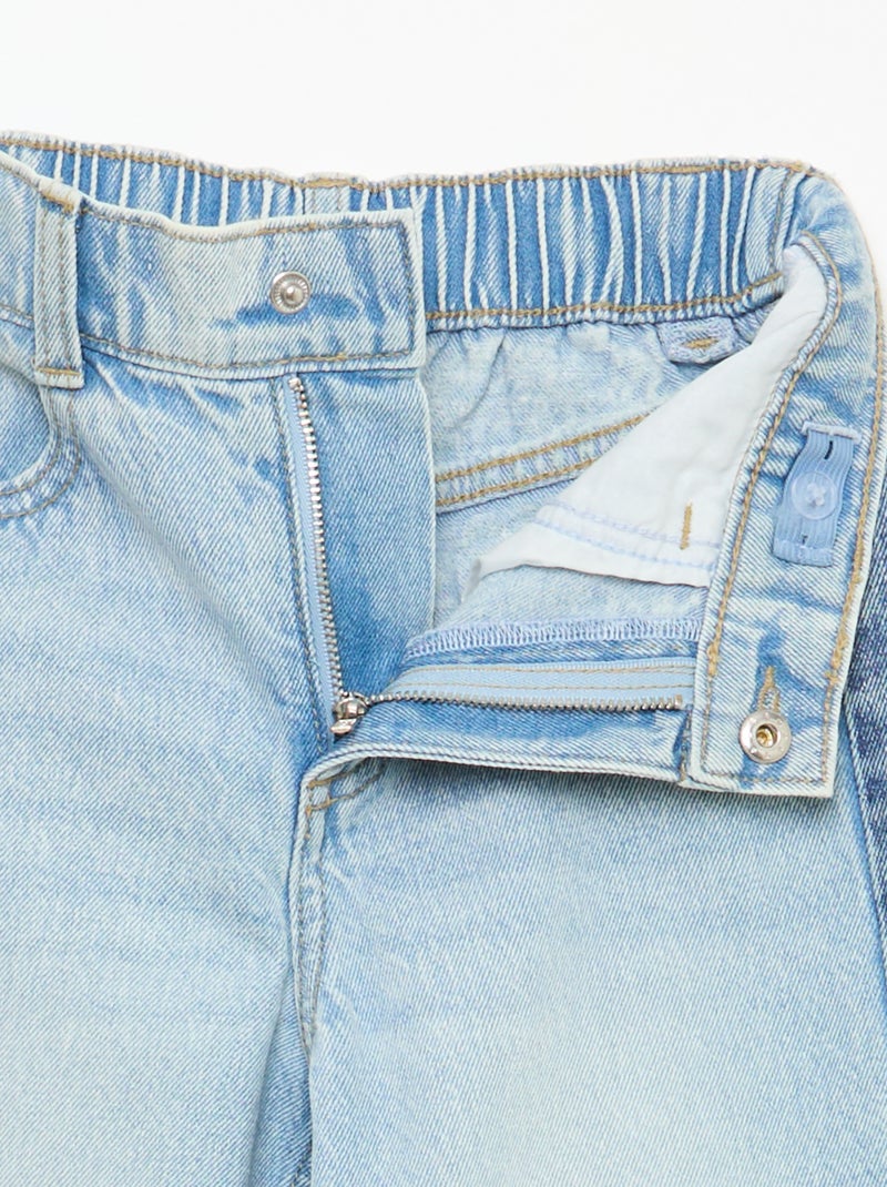 Wide leg fit broek / broek met wijde pijpen in 2 kleuren Blauw - Kiabi