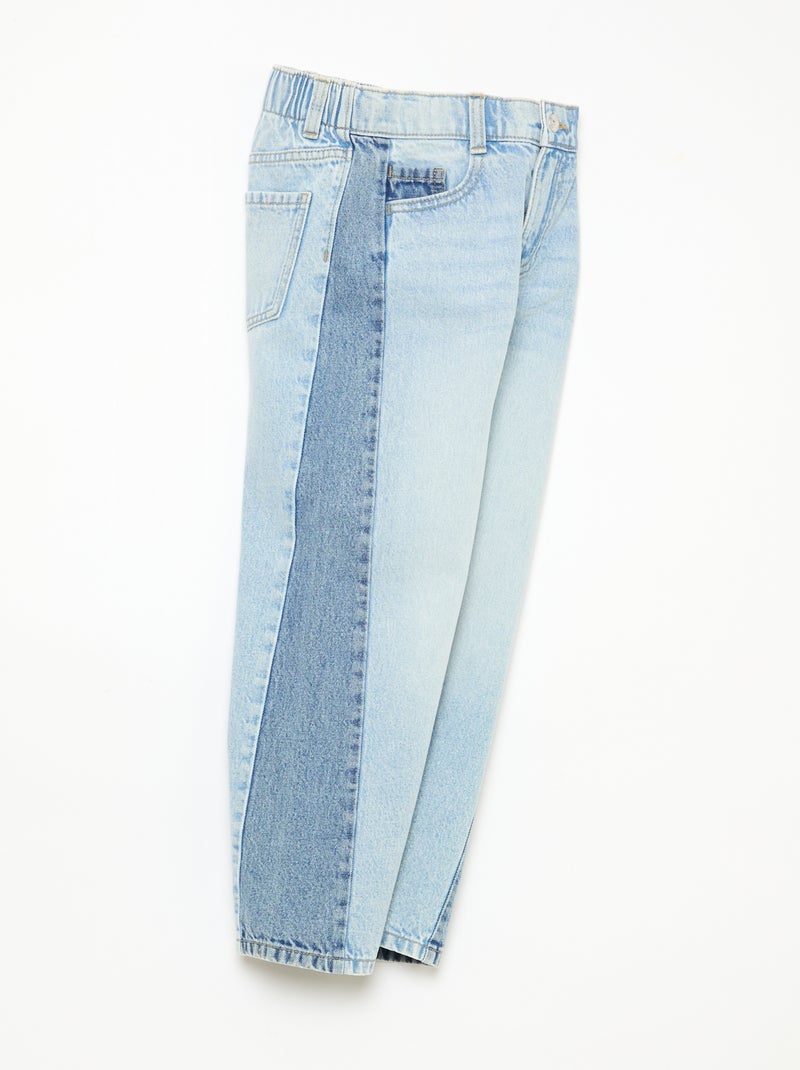 Wide leg fit broek / broek met wijde pijpen in 2 kleuren Blauw - Kiabi
