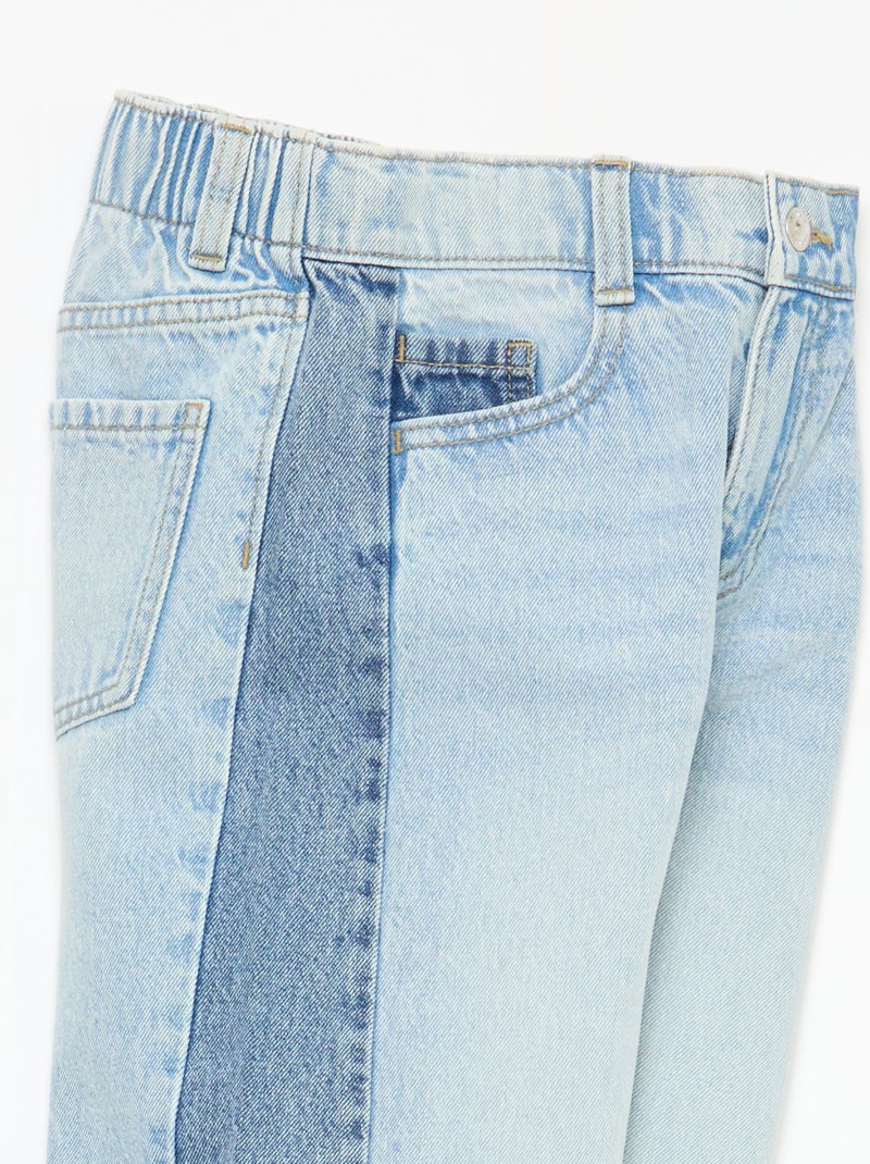 Wide leg fit broek / broek met wijde pijpen in 2 kleuren Blauw - Kiabi