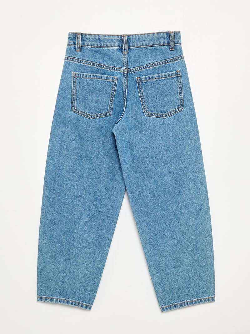 Wide leg fit broek met zilverkleurige fantasie studs Blauw - Kiabi