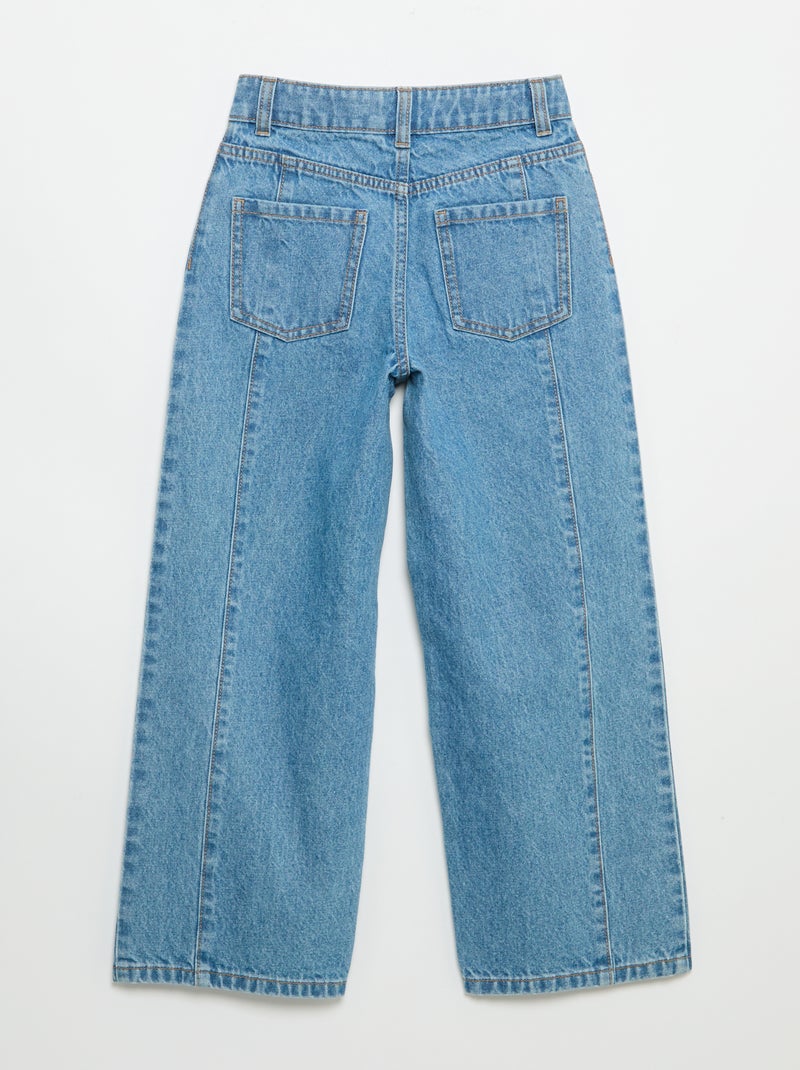 Wide leg fit broek met zilverkleurige fantasie studs Blauw - Kiabi