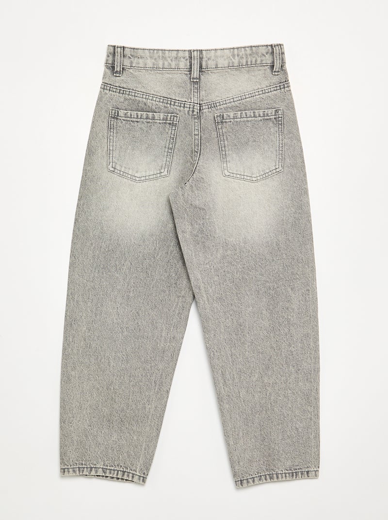Wide leg fit broek met zilverkleurige fantasie studs Grijs - Kiabi