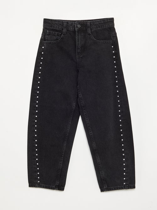 Wide leg fit broek met zilverkleurige fantasie studs - Kiabi
