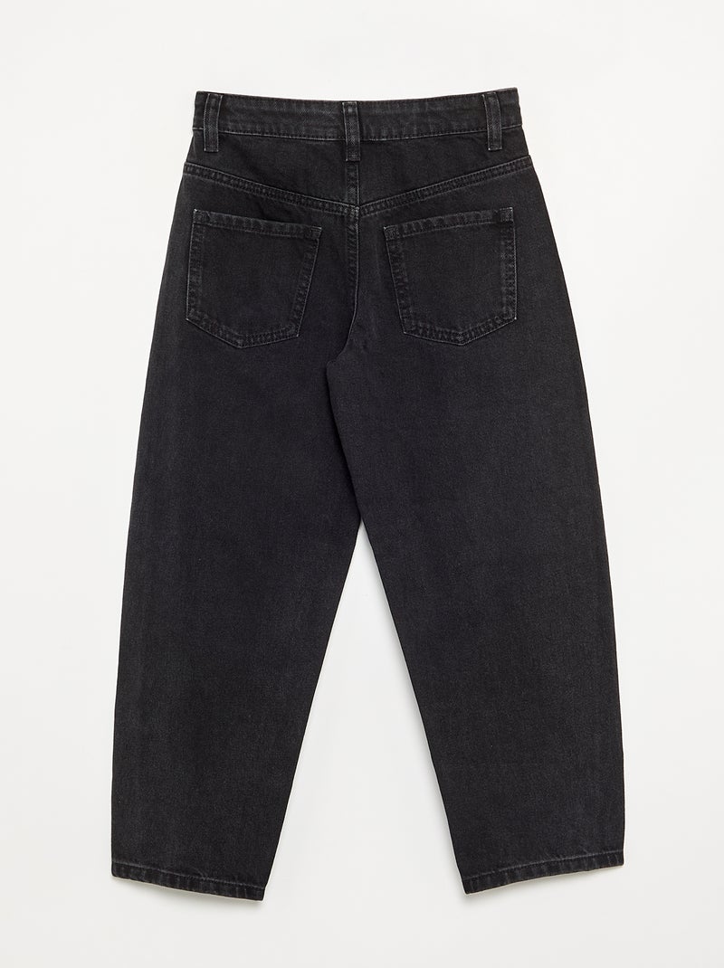 Wide leg fit broek met zilverkleurige fantasie studs Zwart - Kiabi
