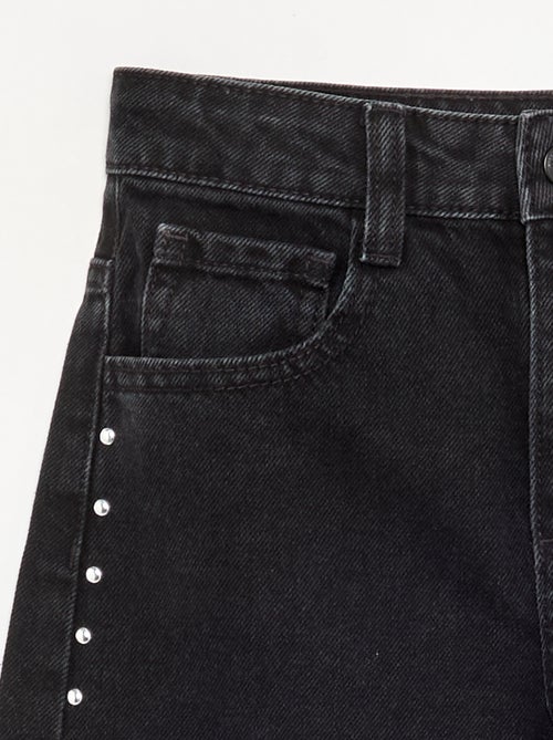 Wide leg fit broek met zilverkleurige fantasie studs - Kiabi