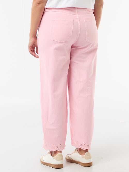 Wide leg high waist jeans met opgestikte zakken voor en achter - Kiabi