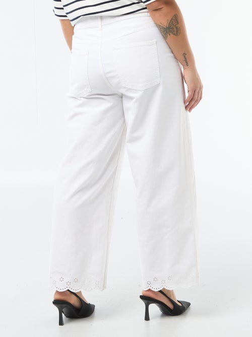 Wide leg high waist jeans met opgestikte zakken voor en achter - Kiabi