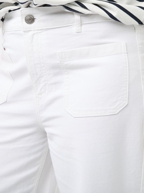 Wide leg high waist jeans met opgestikte zakken voor en achter - Kiabi