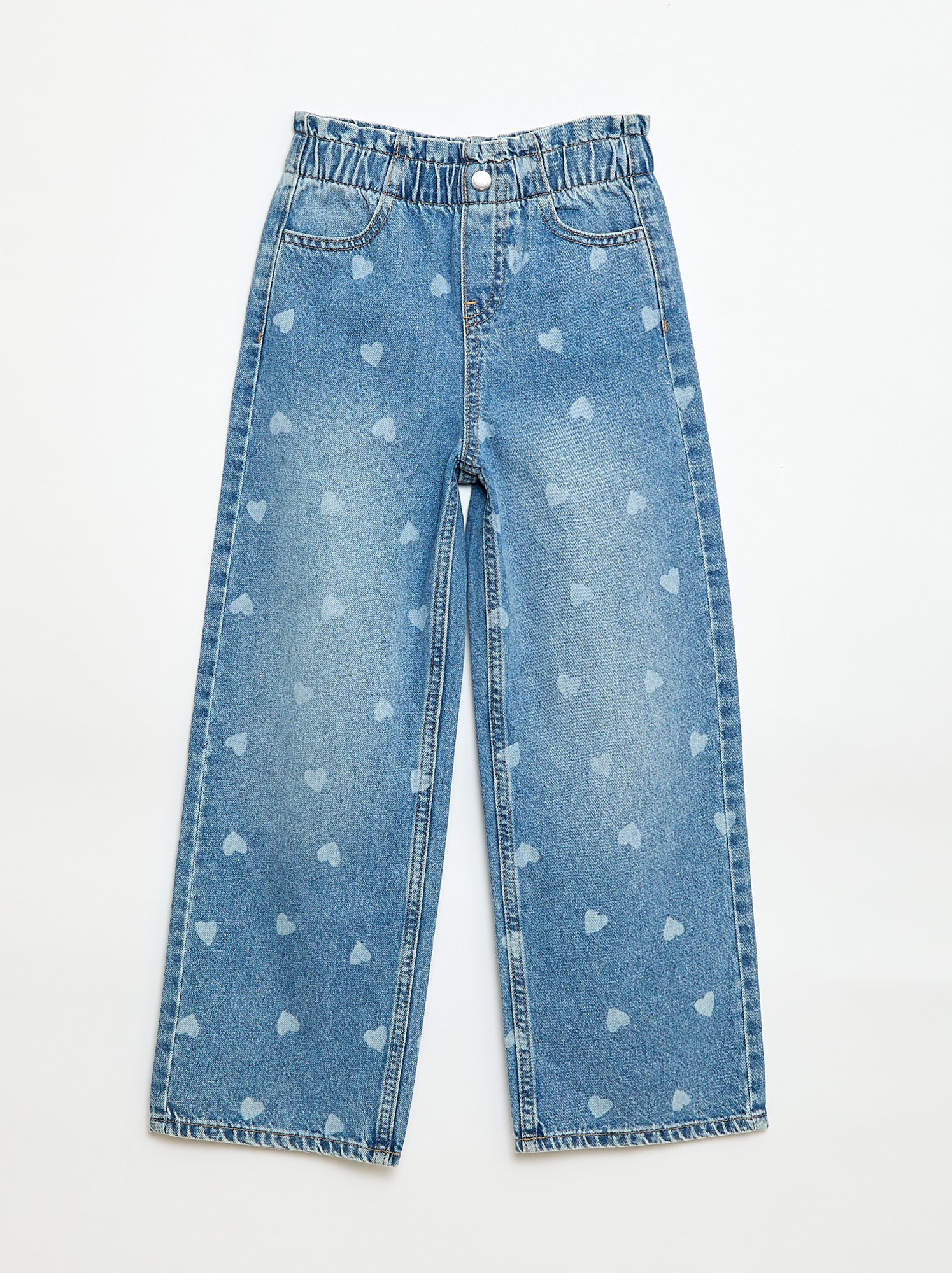 Wide leg jeans met fantasieprint