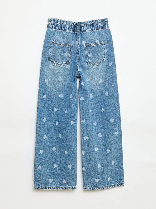 Wide leg jeans met fantasieprint - Kiabi