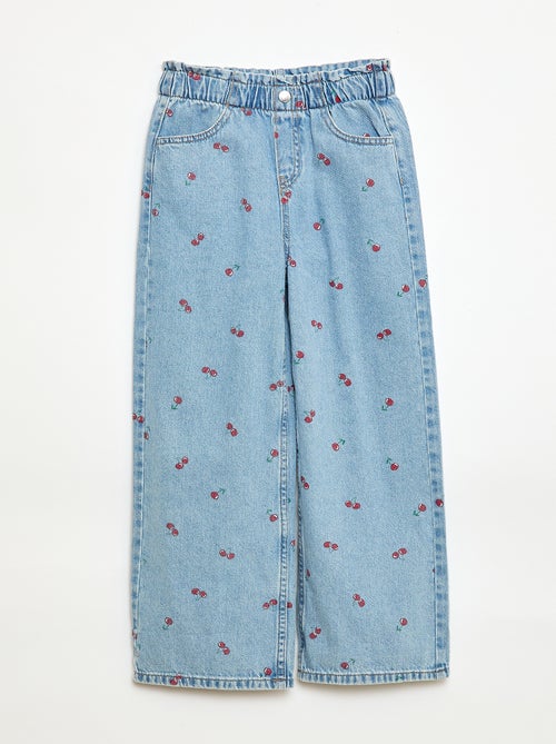 Wide leg jeans met fantasieprint - Kiabi