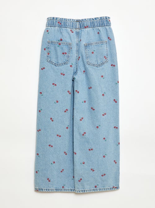 Wide leg jeans met fantasieprint - Kiabi