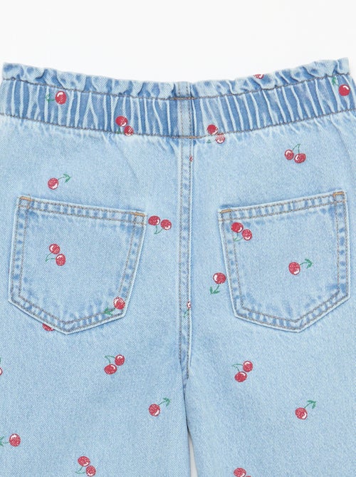 Wide leg jeans met fantasieprint - Kiabi