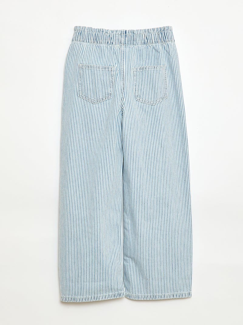 Wide leg jeans met fantasieprint Blauw - Kiabi