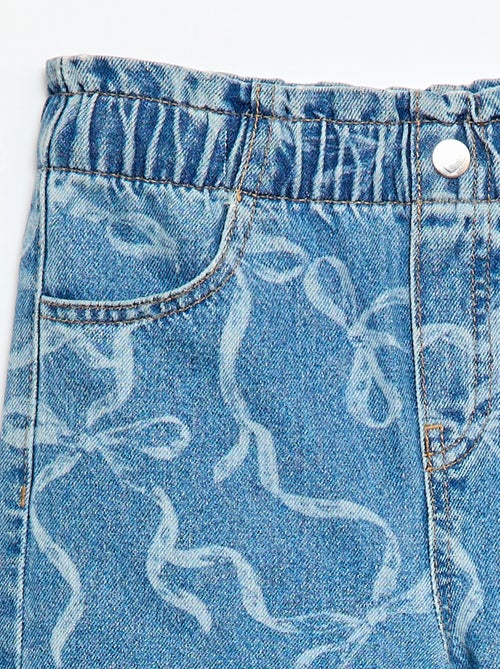 Wide leg jeans met fantasieprint - Kiabi