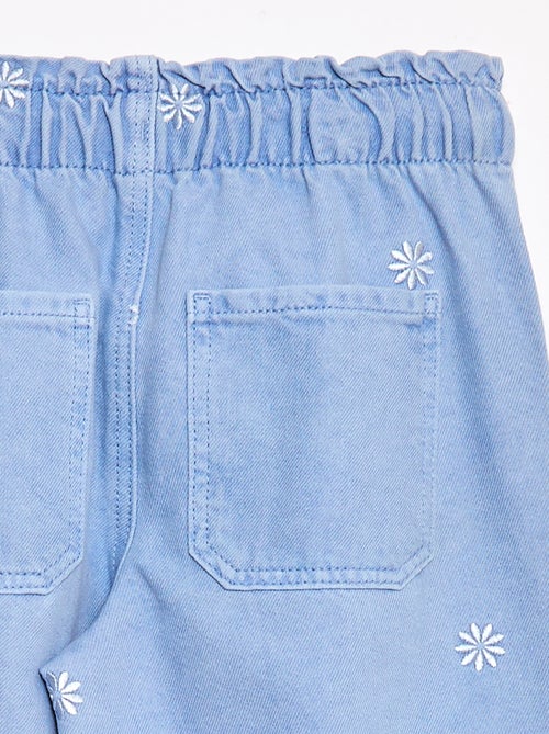 Wide leg jeans met geborduurd motief - Kiabi