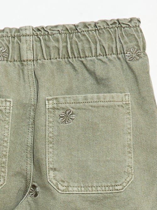 Wide leg jeans met geborduurd motief - Kiabi