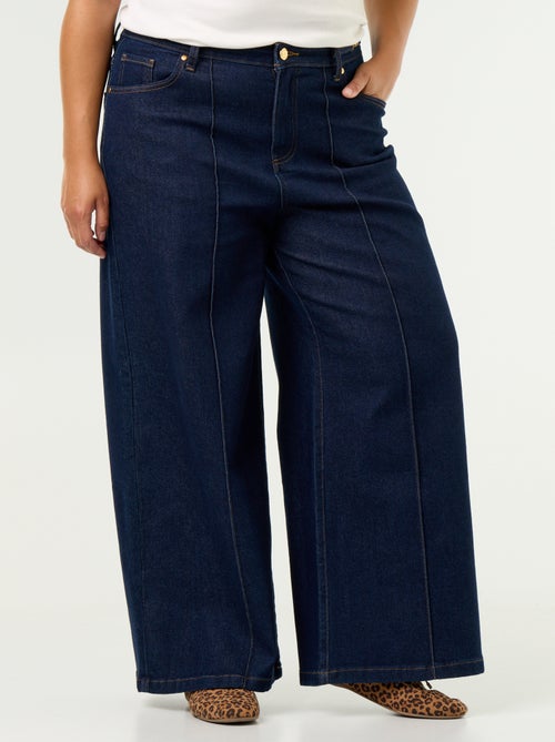 Wide leg jeans met goudkleurige details - Kiabi