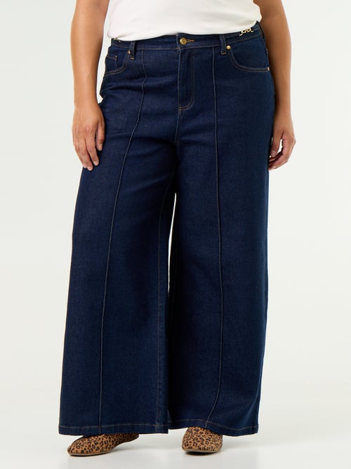Wide leg jeans met goudkleurige details - Kiabi