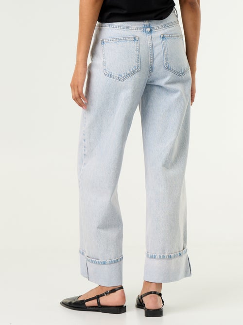 Wide leg jeans met omslag onderaan - Kiabi