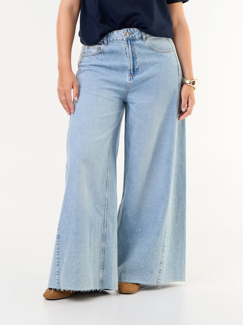 Wide leg jeans met onafgewerkte zomen - Kiabi