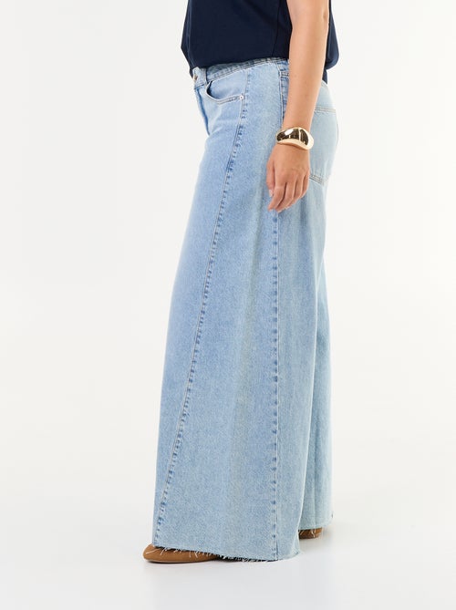 Wide leg jeans met onafgewerkte zomen - Kiabi