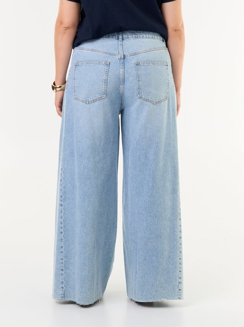 Wide leg jeans met onafgewerkte zomen - Kiabi