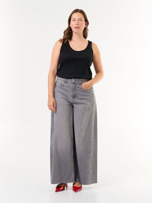 Wide leg jeans met onafgewerkte zomen - Kiabi