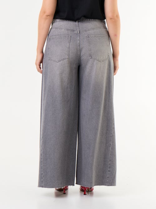 Wide leg jeans met onafgewerkte zomen - Kiabi
