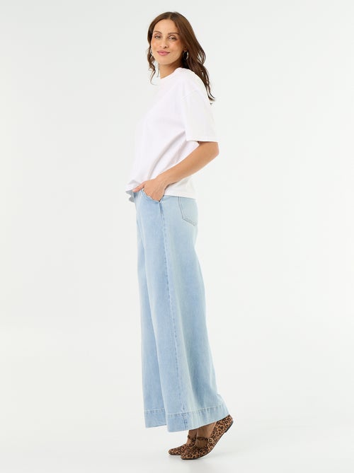 Wide leg-jeans met uitgesneden zakken - Kiabi