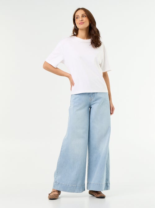 Wide leg-jeans met uitgesneden zakken - Kiabi